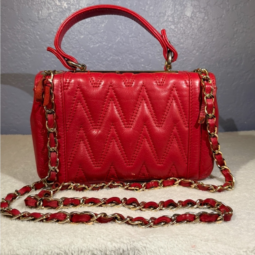Valentino By Mario Valentino Red Quilted Crossbody Bag - Picture 2 of 2